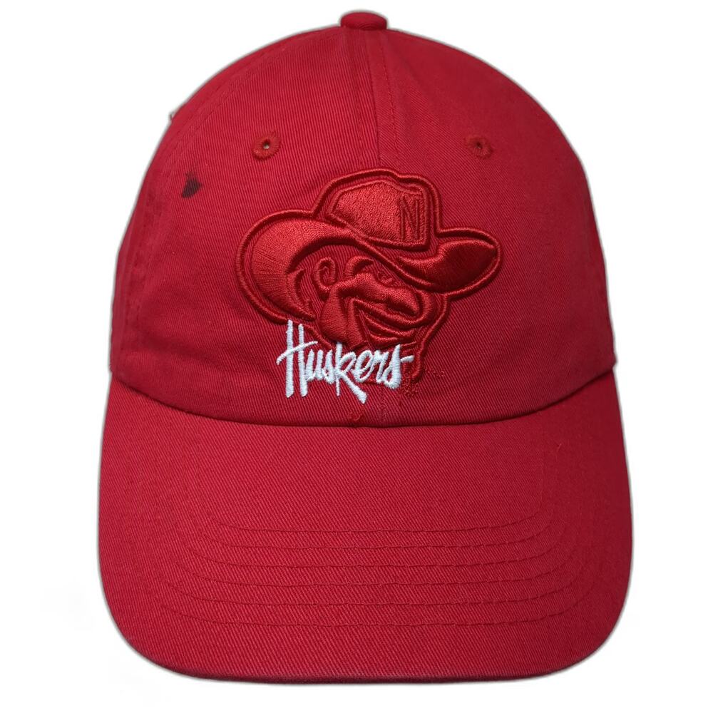 Captivating Headwear Baseball Cap Red OS NCAA Nebraska Huskers Embroidered Hat